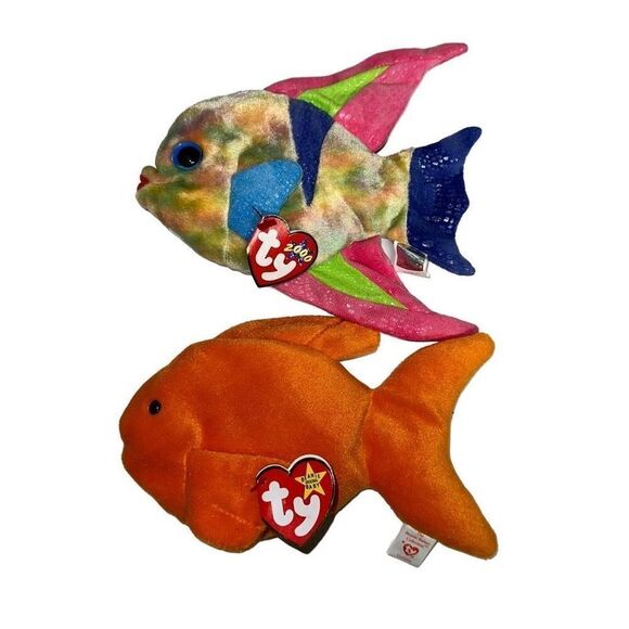 Vintage Ty Beanie Baby Fish Plush Bundle - Picture 2 of 2